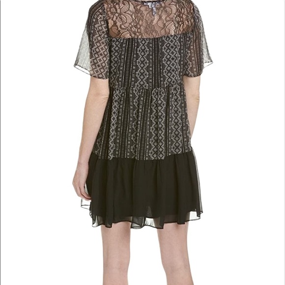 BCBGeneration Women’s Black and White Lace Chiffon Mini Dress Size Medium - Picture 2 of 16